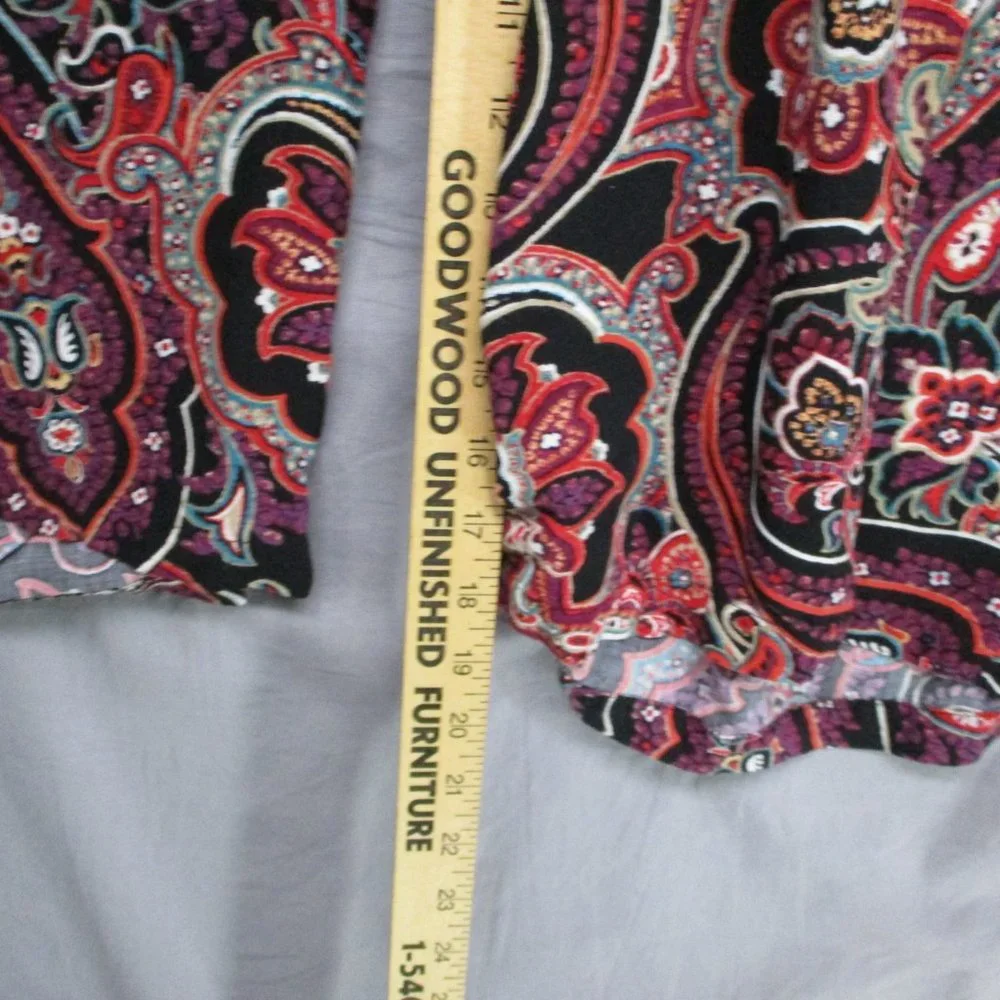 J.Jill Loose Fit Leggings Paisley Design Black & Purple Women Size | XL - Picture 4 of 10